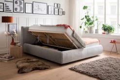 Bett mit Stauraum Celine 180x200 - hellgrau