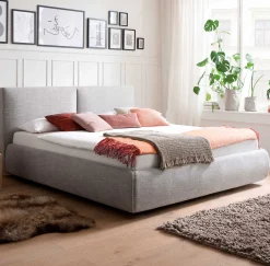 Bett mit Stauraum Celine 180x200 - hellgrau