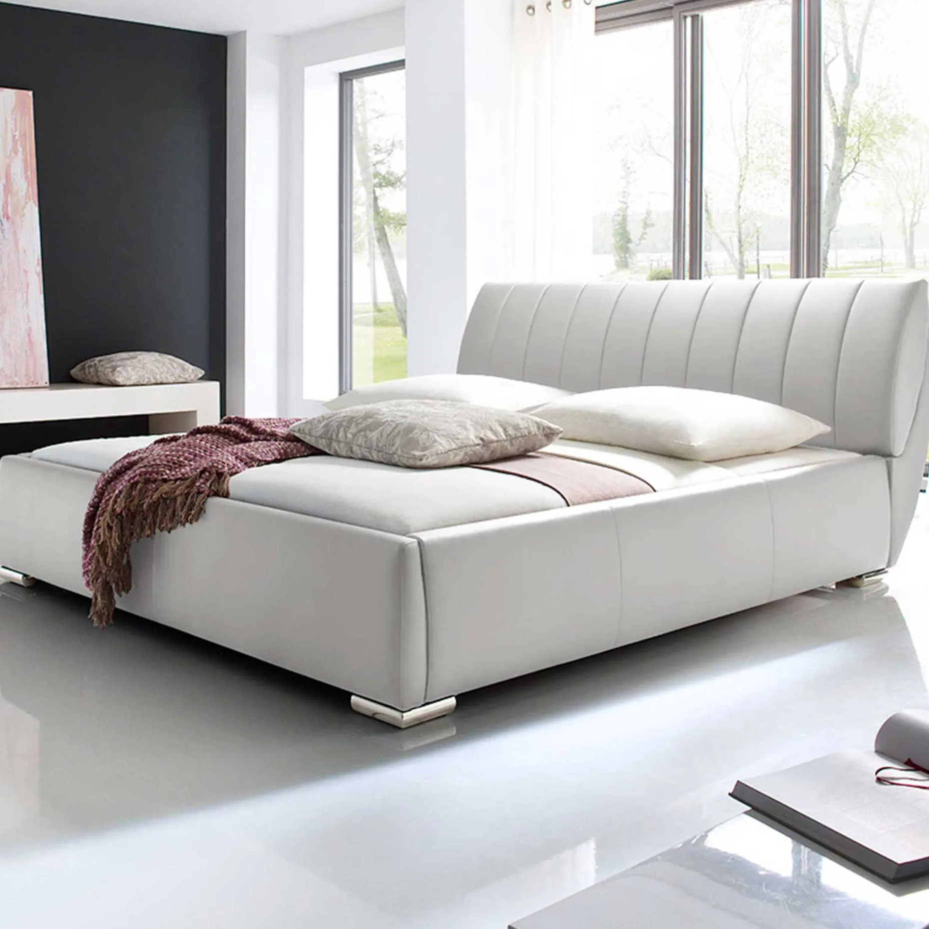 Bett mit Stauraum Davos 200x200 kingsize - weiß