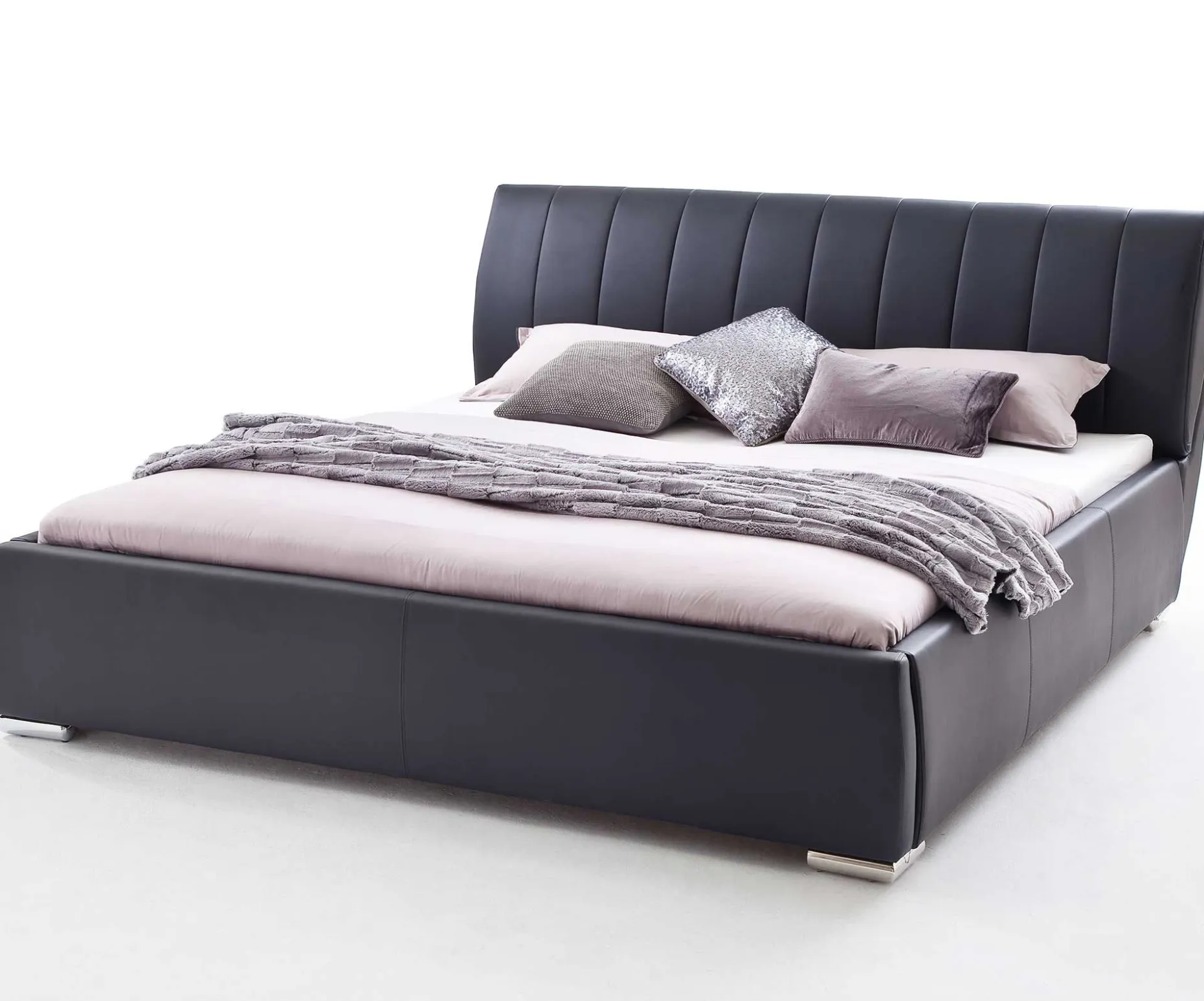 Bett mit Stauraum Davos 200x200 kingsize - schwarz