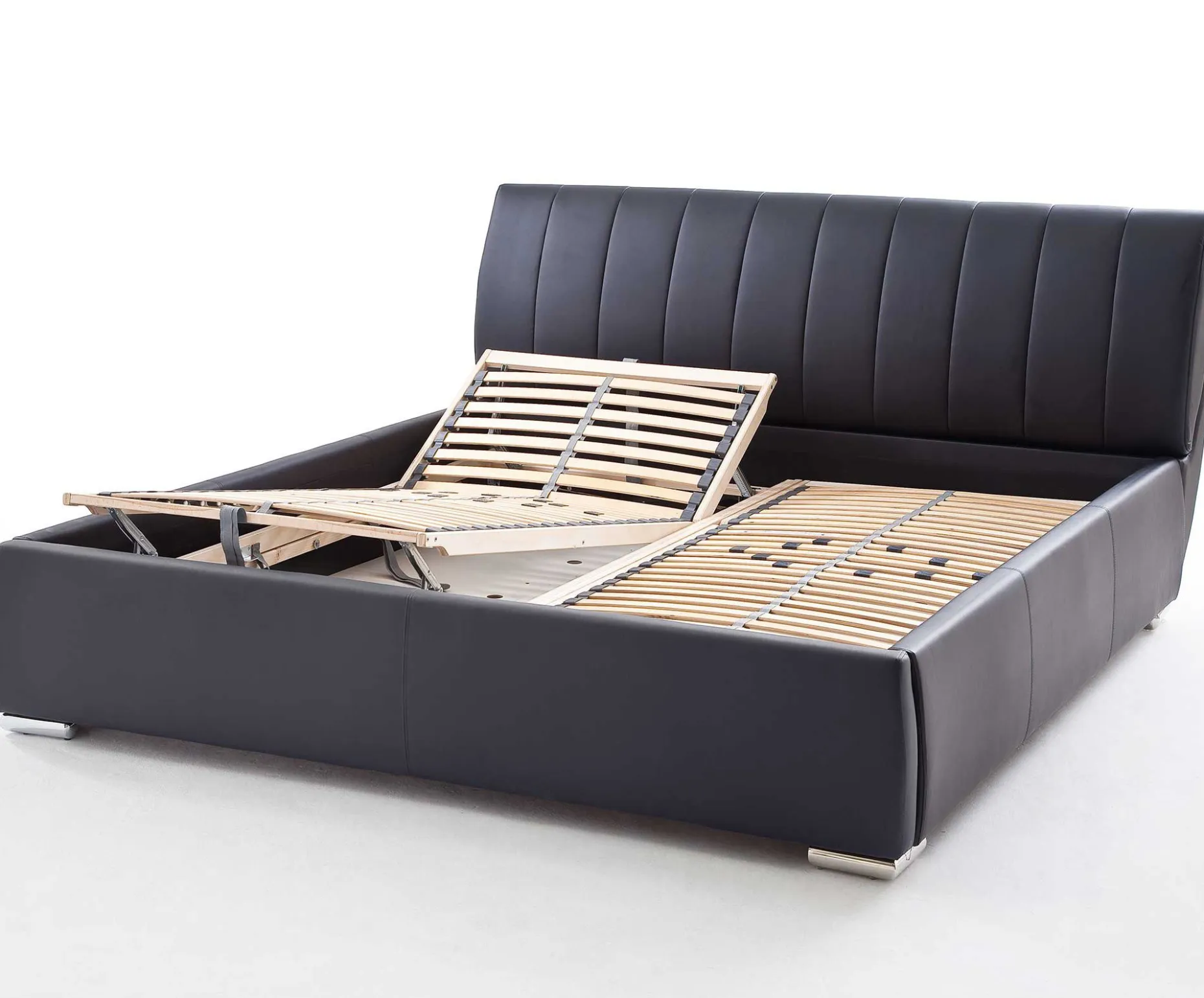 Bett mit Stauraum Davos 180x200 - schwarz