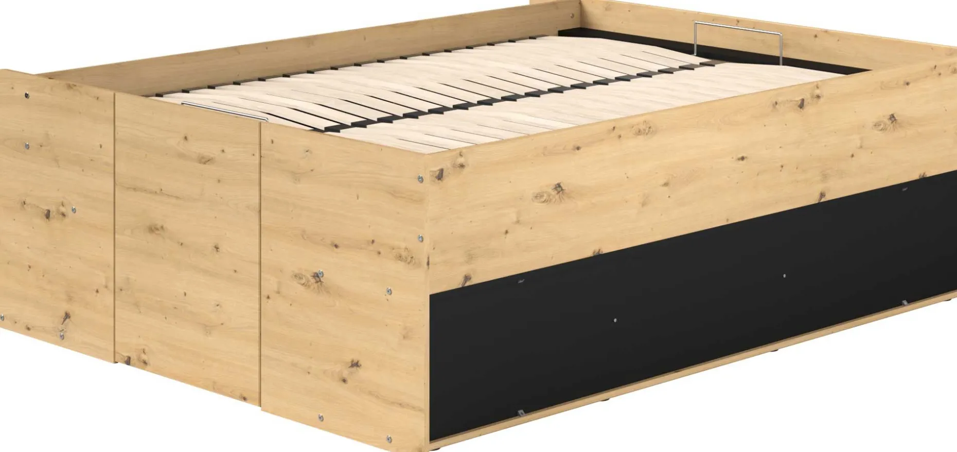 Bett mit Stauraum Taravel 140x200 - artisan eiche
