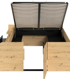 Bett mit Stauraum Taravel 140x200 - artisan eiche