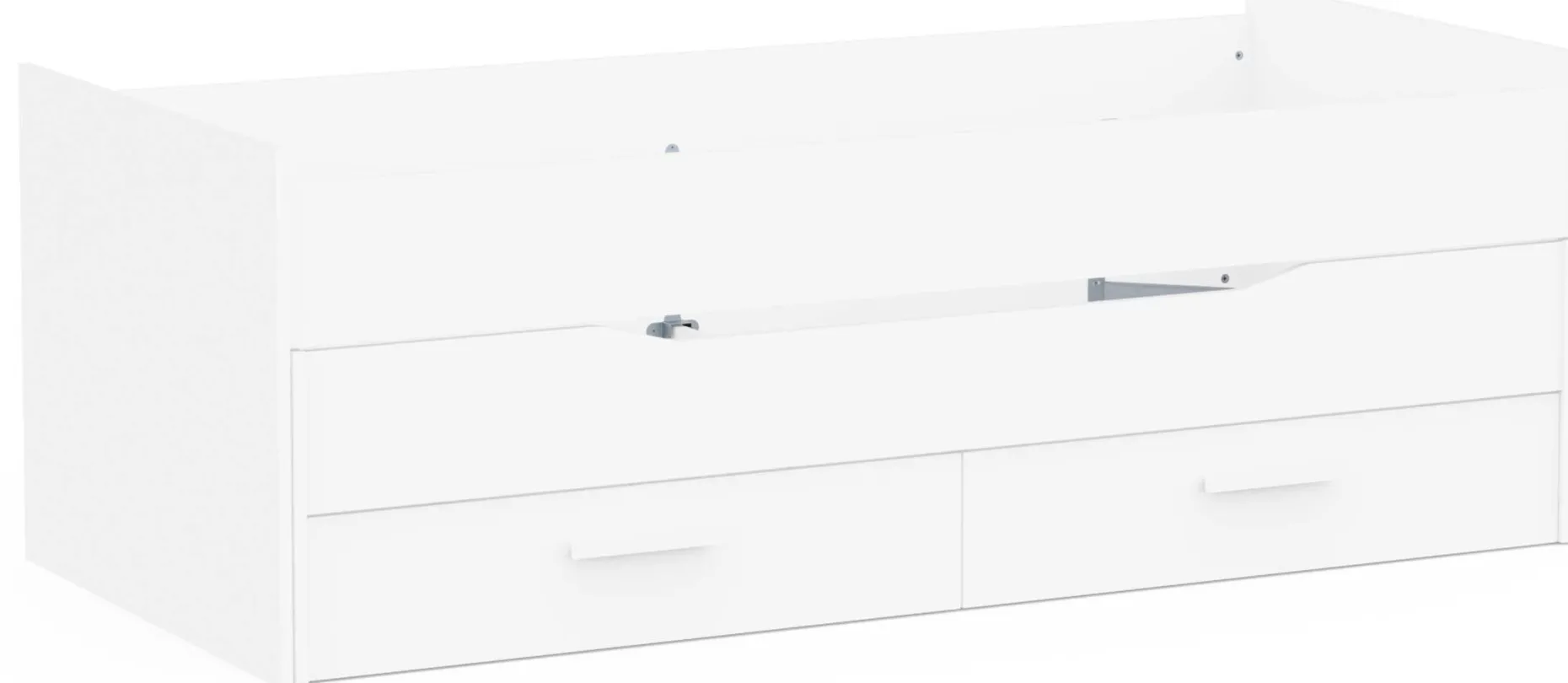 Bett mit Unterbett Twist - 90x200cm - mit zwei Schubladen - weiß