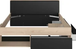 Bett Most 160x200cm - Eiche/schwarz