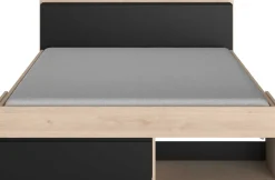 Bett Most 160x200cm - Eiche/schwarz