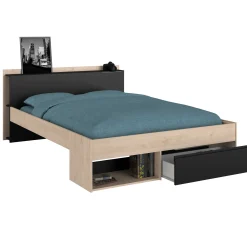 Bett Most 140x190/200cm mit Schubladen - schwarz