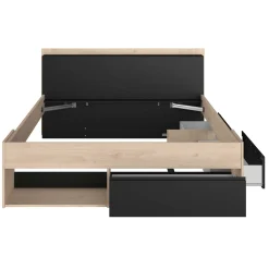 Bett Most 140x190/200cm mit Schubladen - schwarz