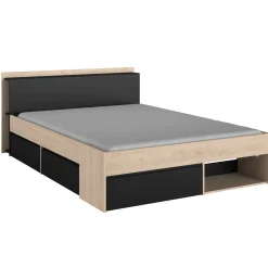 Bett Most 140x190/200cm mit Schubladen - schwarz