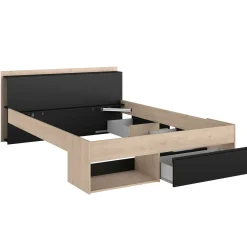 Bett Most 140x190/200cm mit Schubladen - schwarz