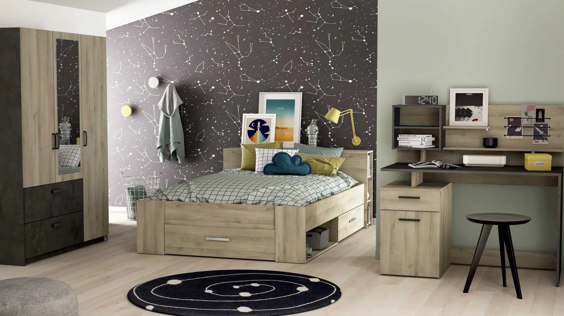 CBA Bett Polly 160 x 200 cm-Kronberger Eiche