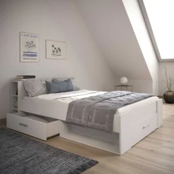 Bett Polly 140 x 190 cm-matt weiß
