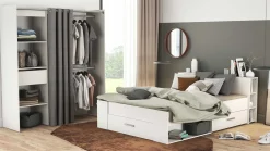 Bett Polly 140 x 190 cm-matt weiß