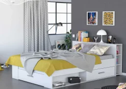 Bett Polly 140 x 190 cm-matt weiß