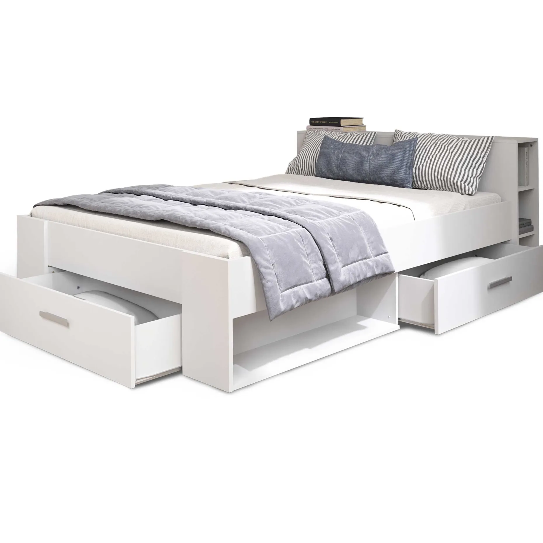 Bett Polly 140 x 190 cm-matt weiß