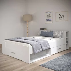 Bett Polly 140 x 190 cm-matt weiß