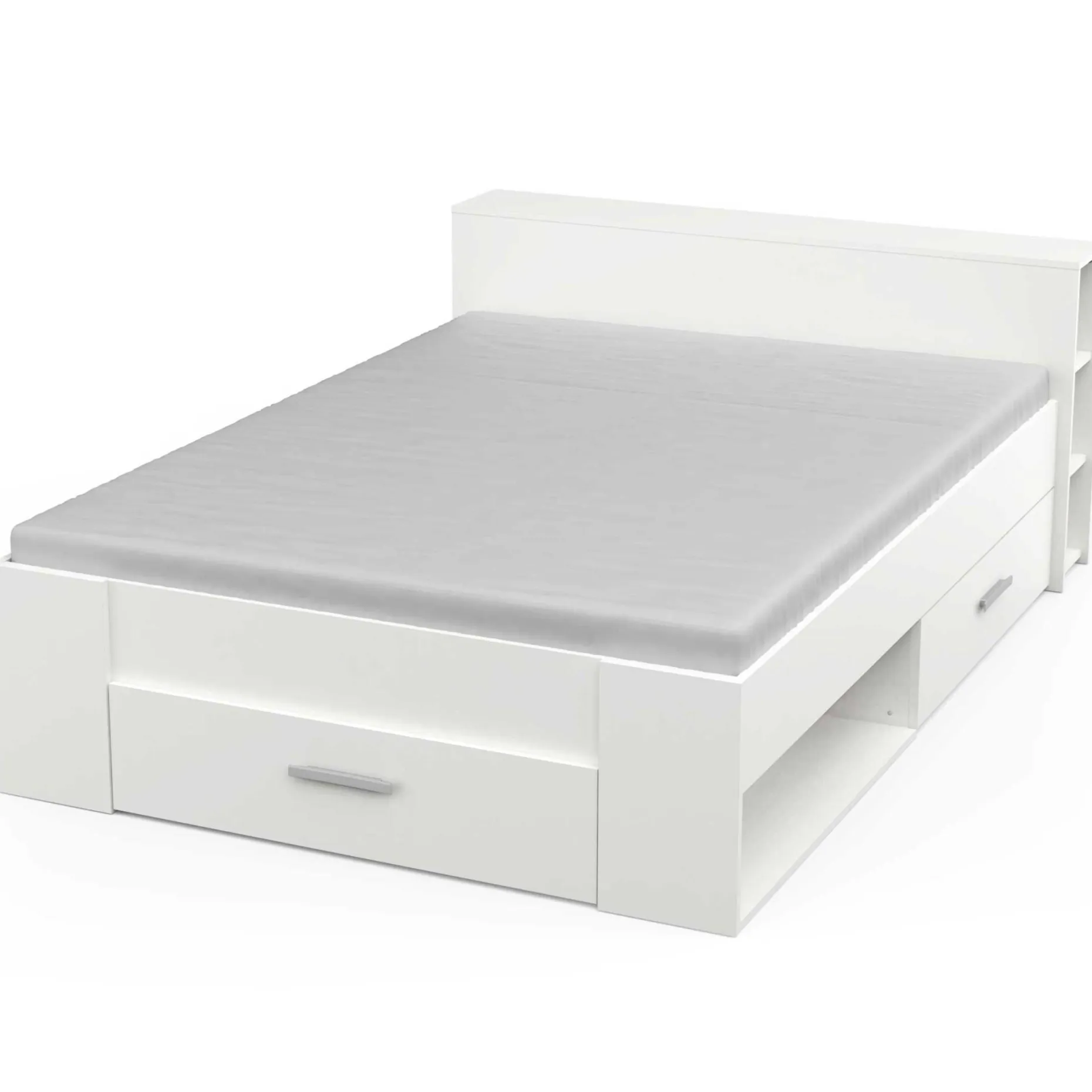 Bett Polly 140 x 190 cm-matt weiß