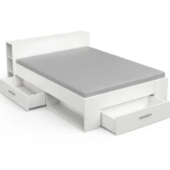 Bett Polly 140 x 190 cm-matt weiß