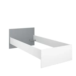 Bett Rue 90x190 - weiß/grau oder weiß/rosa