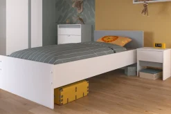 Bett Rue 90x190 - weiß/grau oder weiß/rosa