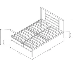 Bett Sandro 140x200 - grau