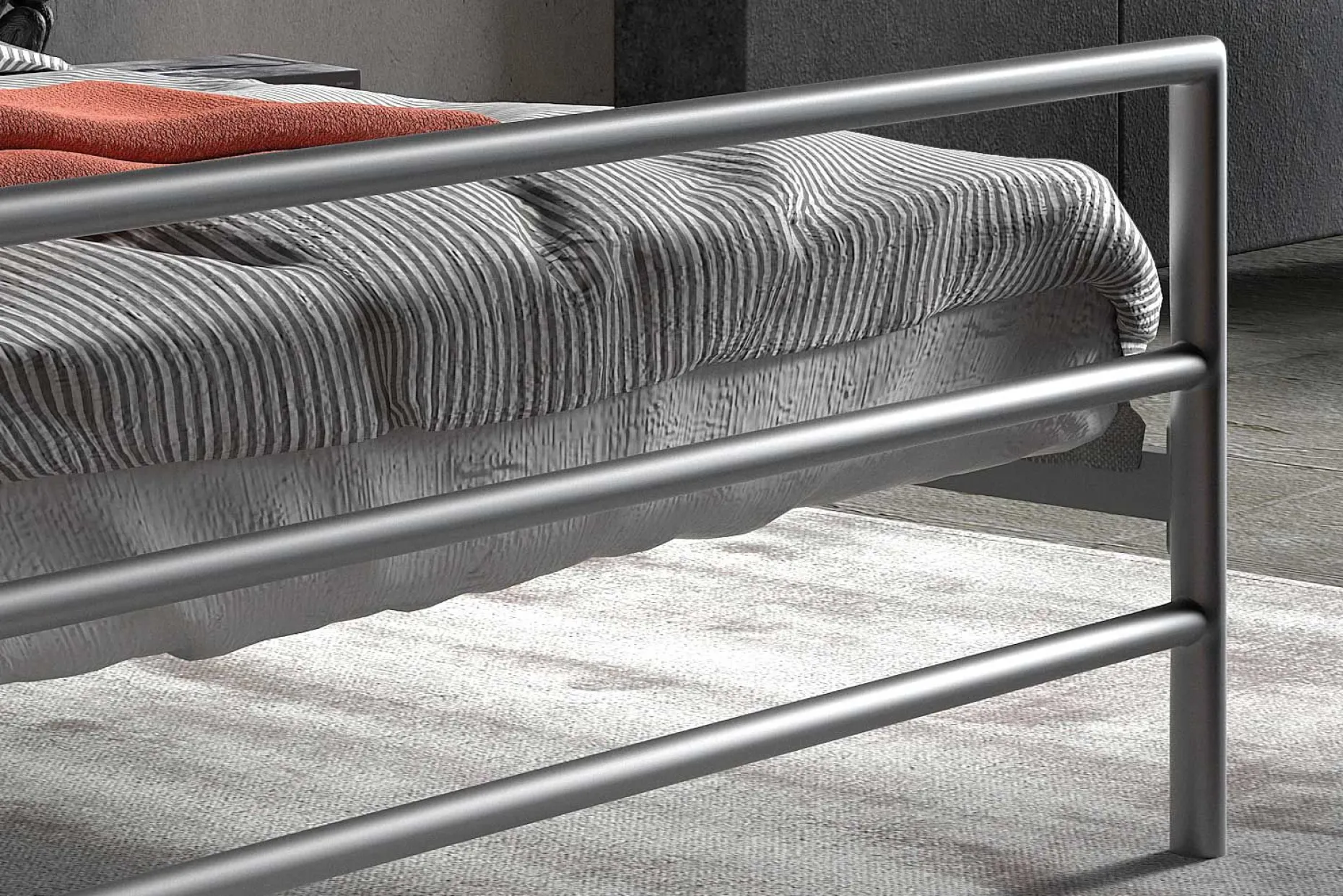 Bett Sandro 140x200 - grau