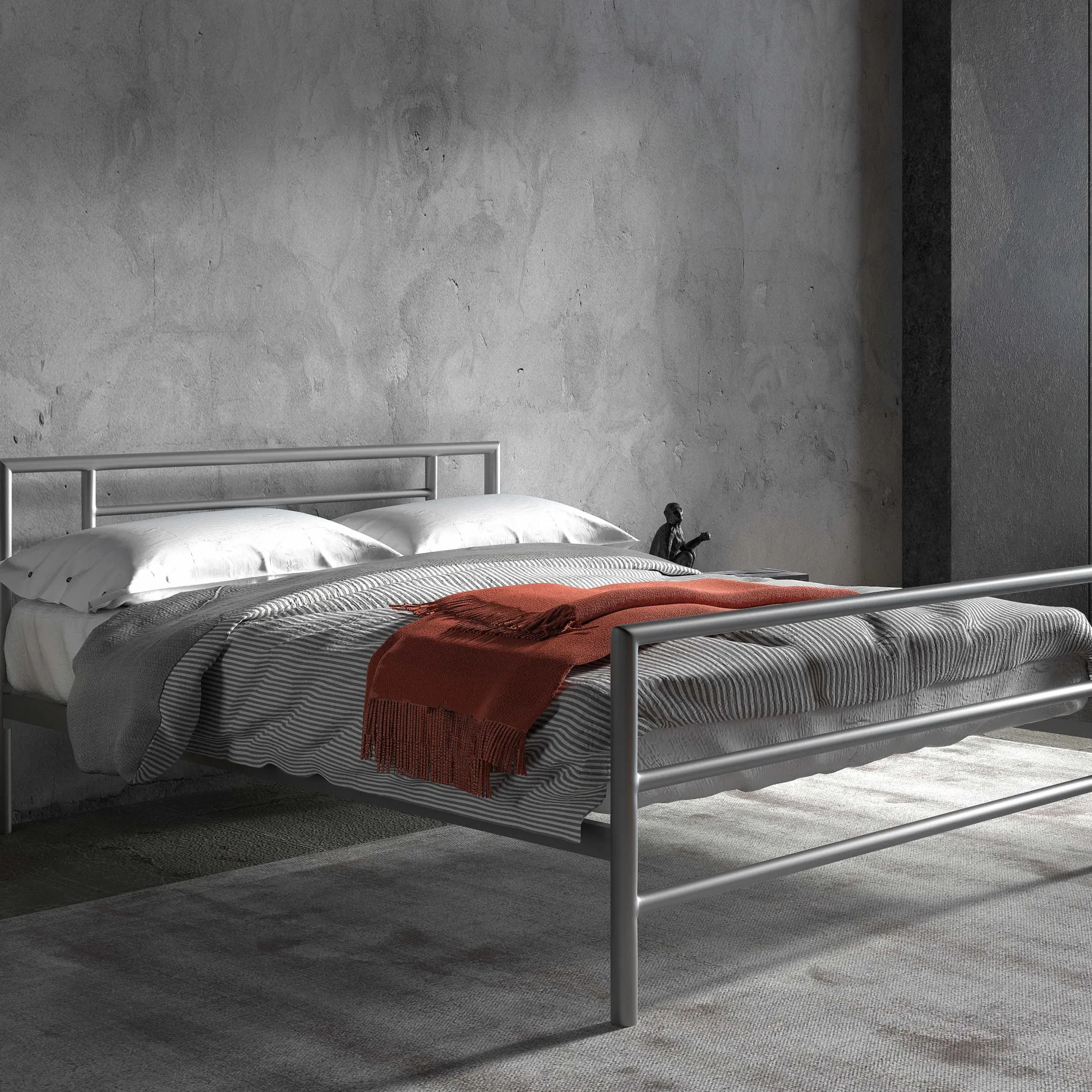 Bett Sandro 140x200 - grau
