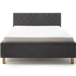 Bett San Marino 160x200cm mit Stauraum Kunstleder - anthrazit/eik