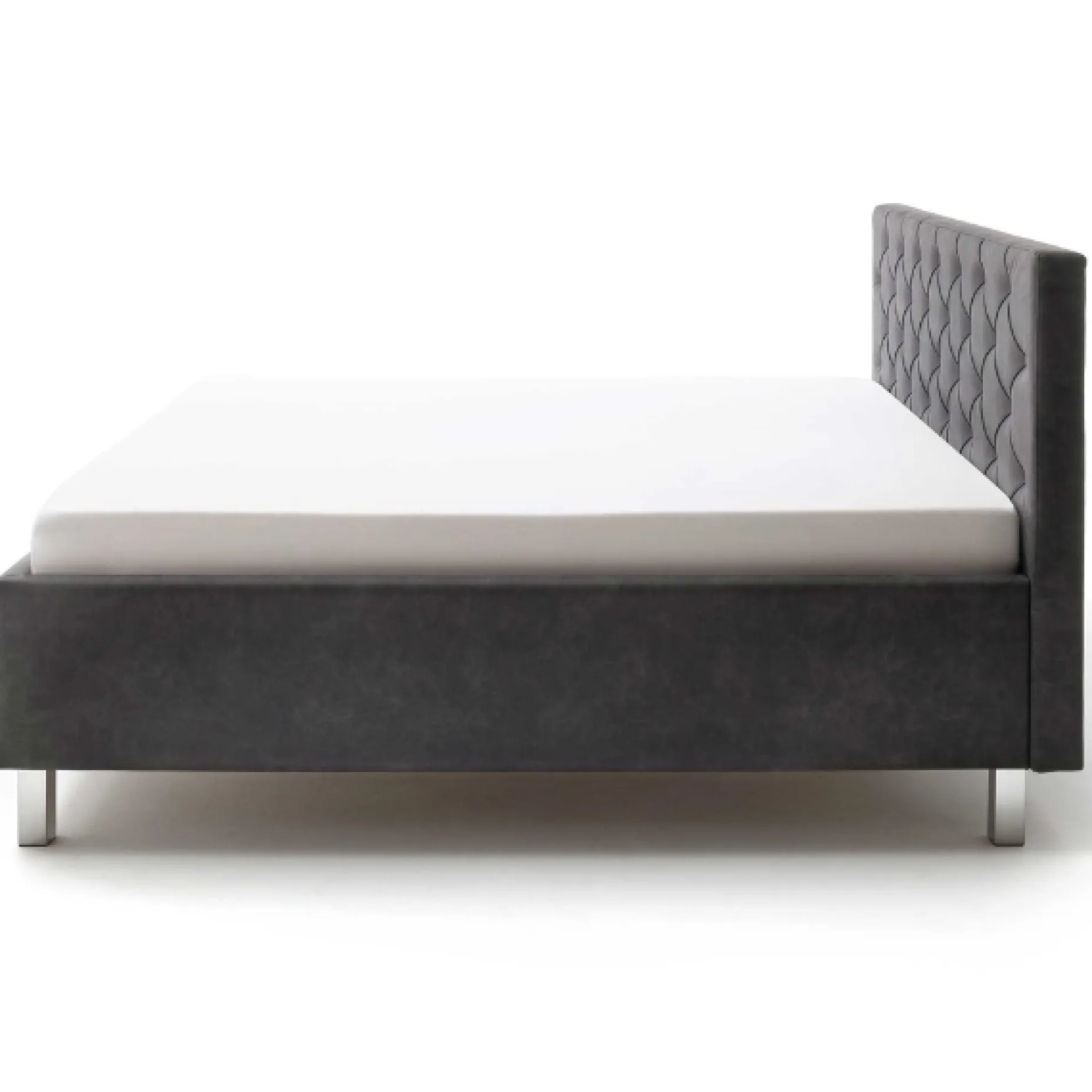 Bett San Marino 160x200cm mit Stauraum Kunstleder - anthrazit/chrom