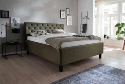 Bett San Marino 160x200cm mit Stauraum Kunstleder - grün/schwarz
