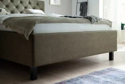 Bett San Marino 160x200cm mit Stauraum Kunstleder - grün/schwarz