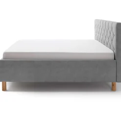 Bett San Marino 160x200cm mit Stauraum Kunstleder - grau/gelb