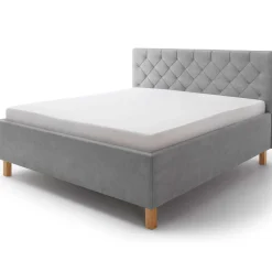 Bett San Marino 160x200cm mit Stauraum Kunstleder - grau/gelb