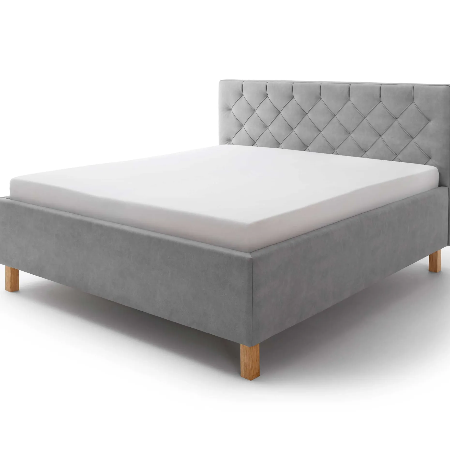 Bett San Marino 160x200cm mit Stauraum Kunstleder - grau/gelb