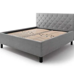 Bett San Marino 160x200cm mit Stauraum Kunstleder - grau/schwarz