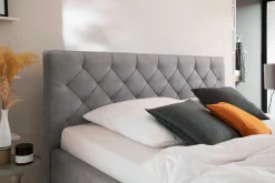 Bett San Marino 180x200cm mit Stauraum Kunstleder - grau/schwarz