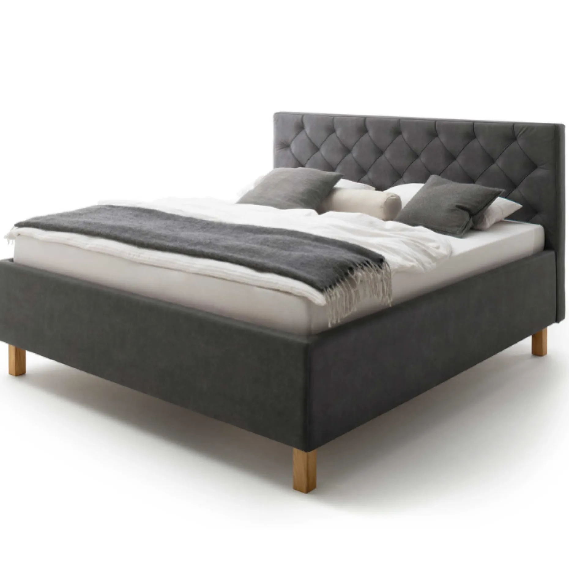 Meise Bett San Marino 180x200cm mit Stauraum Kunstleder - /eik