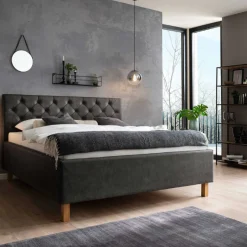 Meise Bett San Marino 180x200cm mit Stauraum Kunstleder - /eik