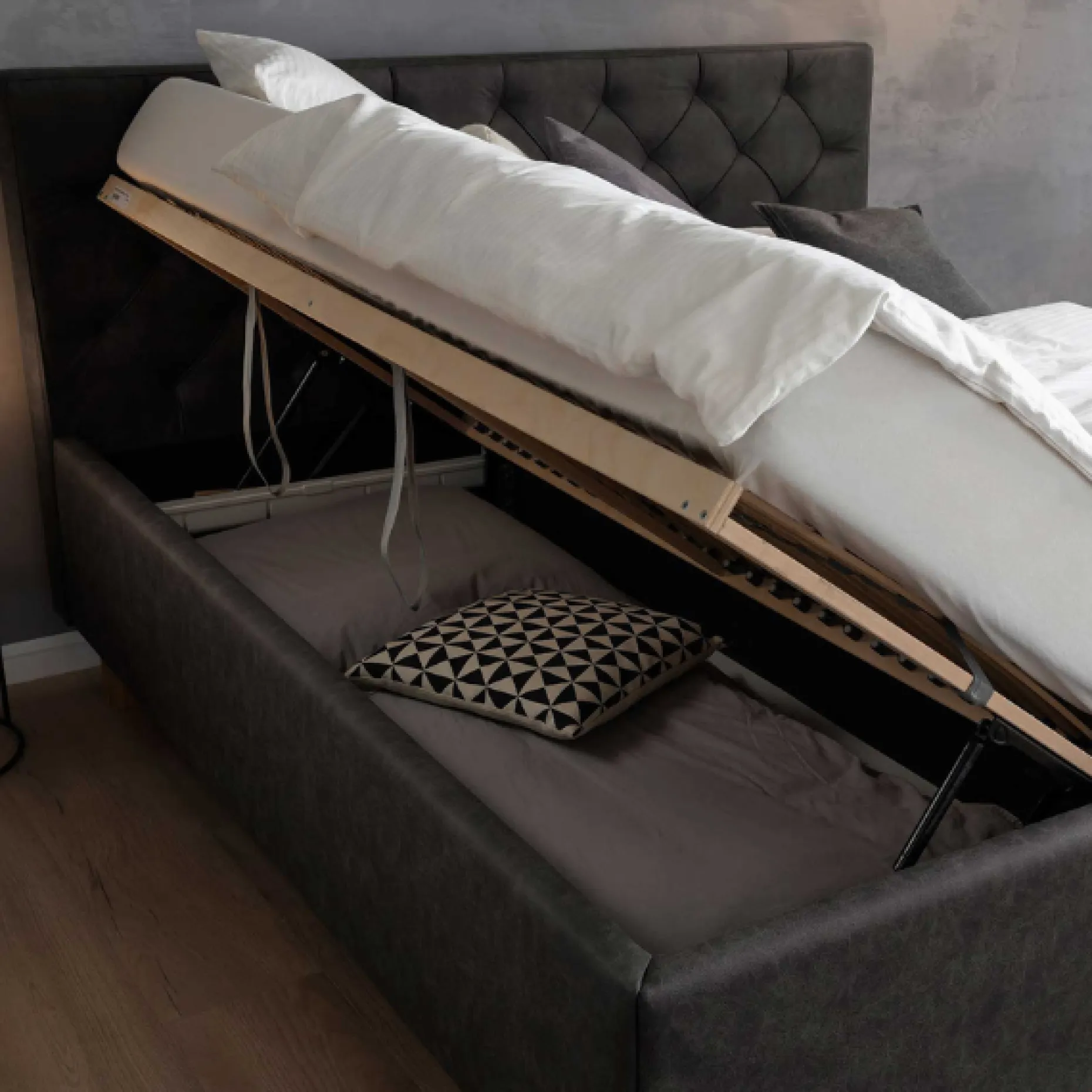 Meise Bett San Marino 180x200cm mit Stauraum Kunstleder - /eik