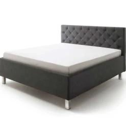 Bett San Marino 180x200cm mit Stauraum Kunstleder - anthrazit/chrom