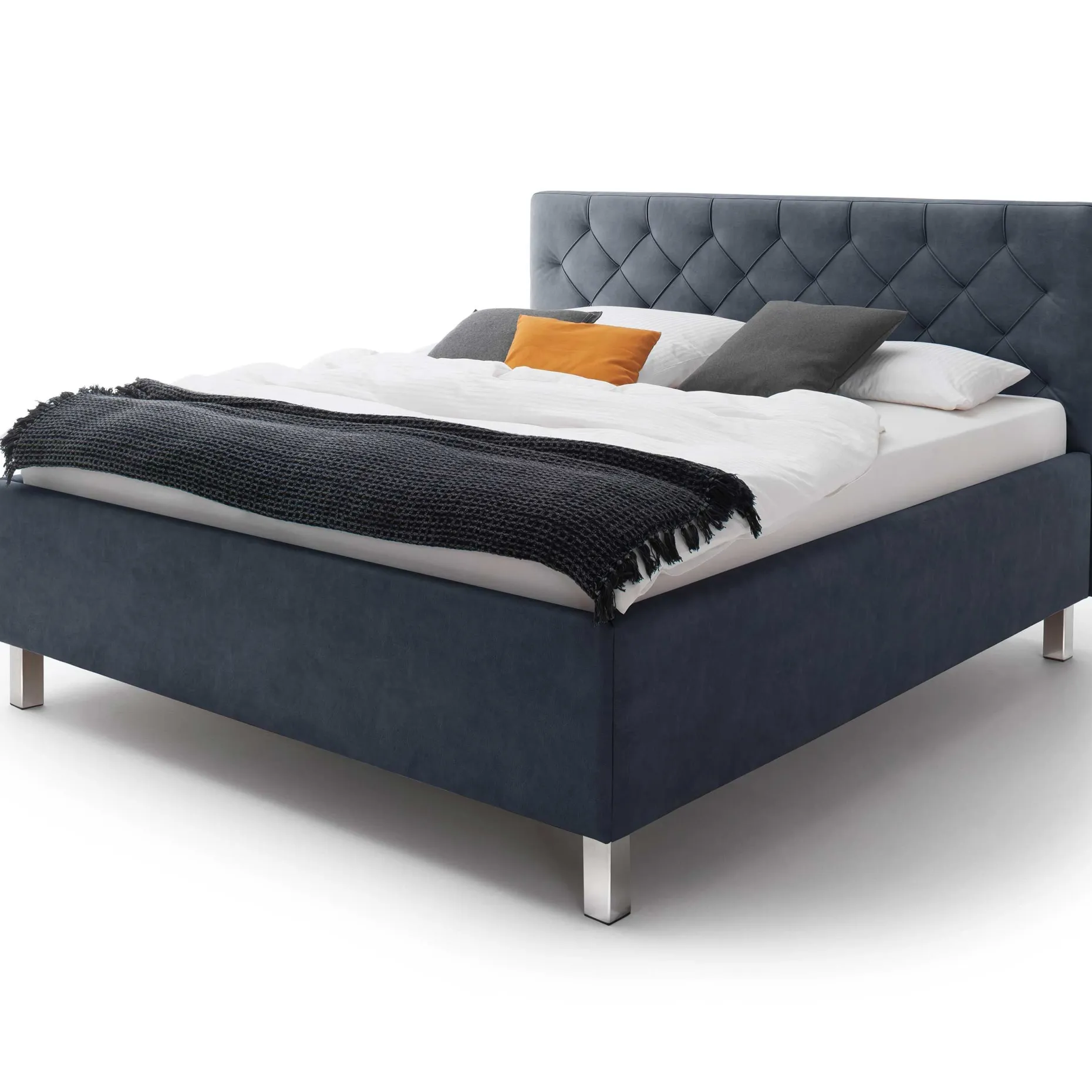 Meise Bett San Marino 160x200cm mit Stauraum Kunstleder - /chrom