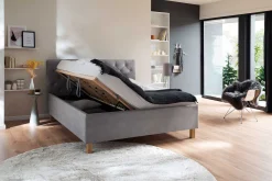 Bett San Marino 180x200cm mit Stauraum Kunstleder - grau/gelb