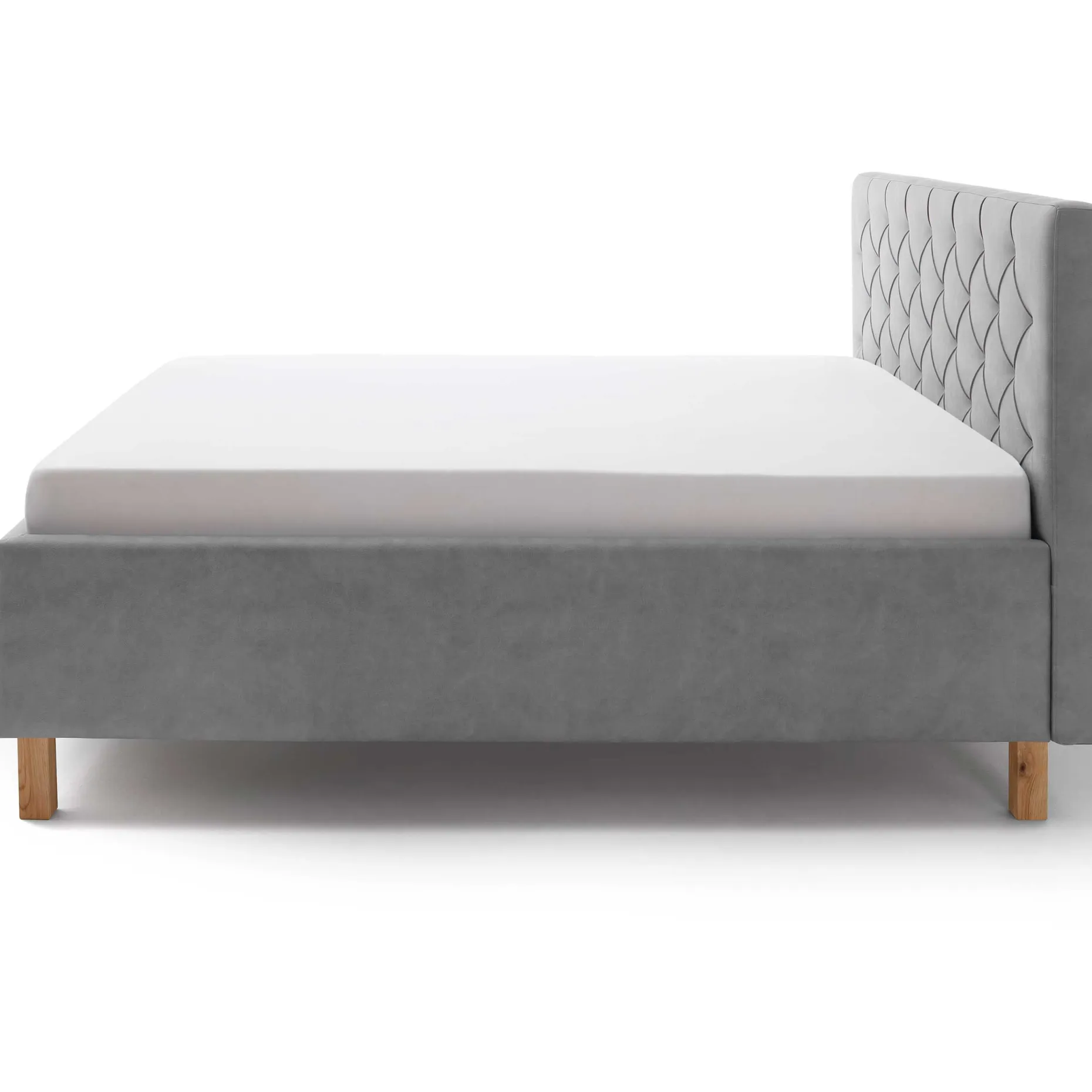 Bett San Marino 180x200cm mit Stauraum Kunstleder - grau/gelb