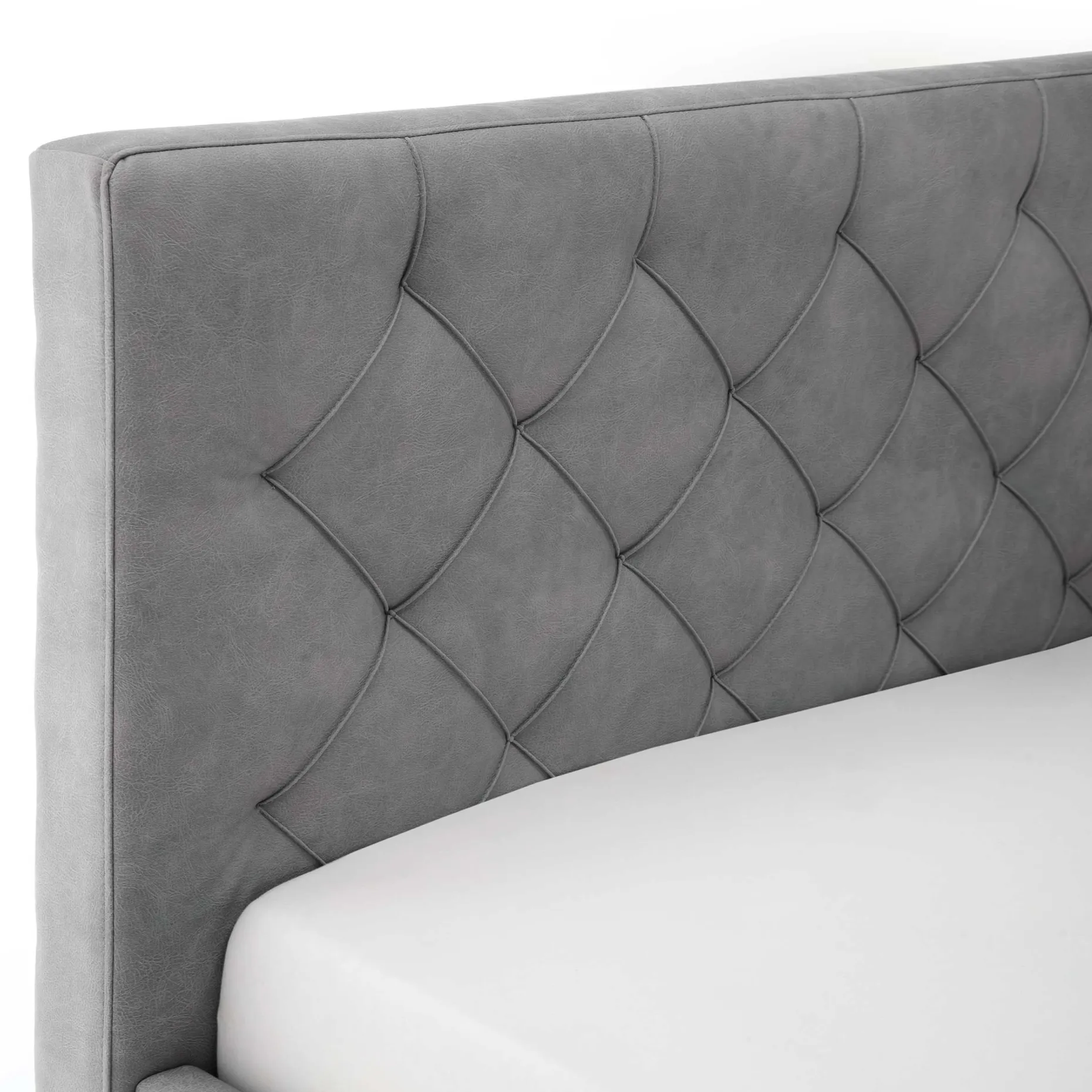 Bett San Marino 180x200cm mit Stauraum Kunstleder - grau/gelb