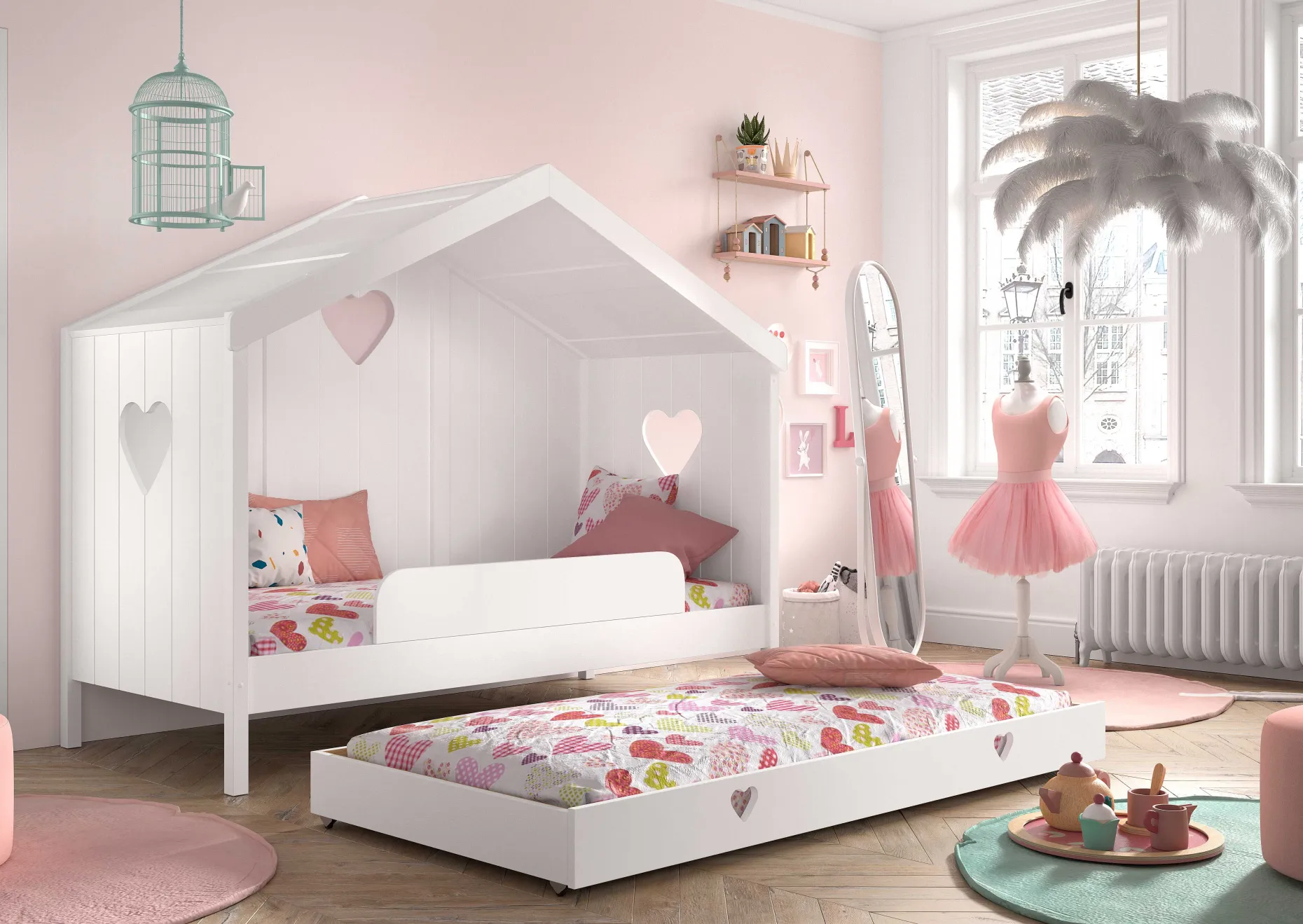 Bettschublade Amori 90x190 cm - weiß