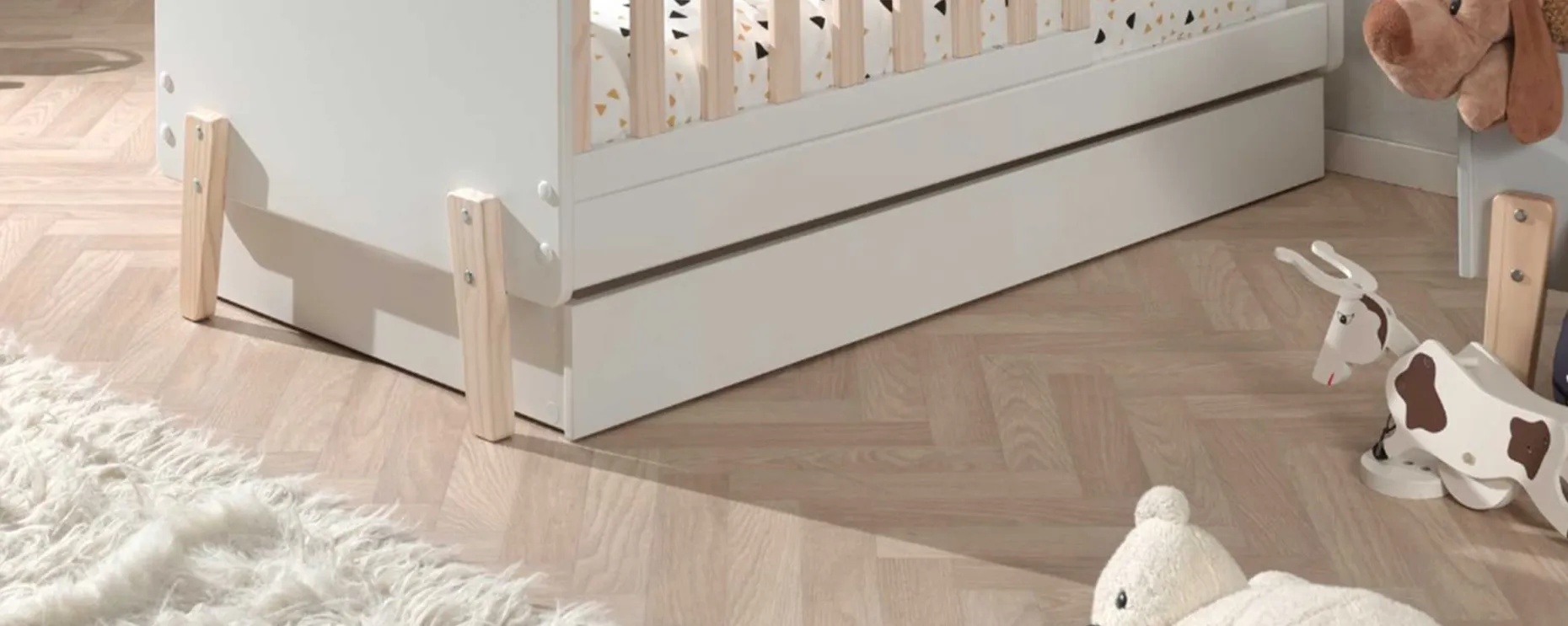 Bettschublade für Kleinkinderbett Kiddy - weiß