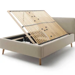 Bett Tony140x200cm mit Stauraum - taupe