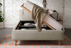 Bett Tony140x200cm mit Stauraum - taupe