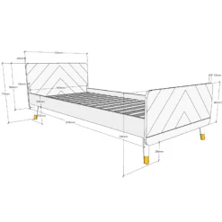 Kinder Vipack Bett 90x200 cm mit Lattenrost und Nachttisch Billy oliv