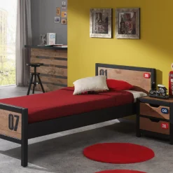 Kinder Vipack Bett 90x200 cm und Nachttisch Alex Kiefer massiv